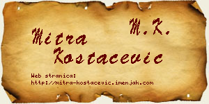 Mitra Kostačević vizit kartica